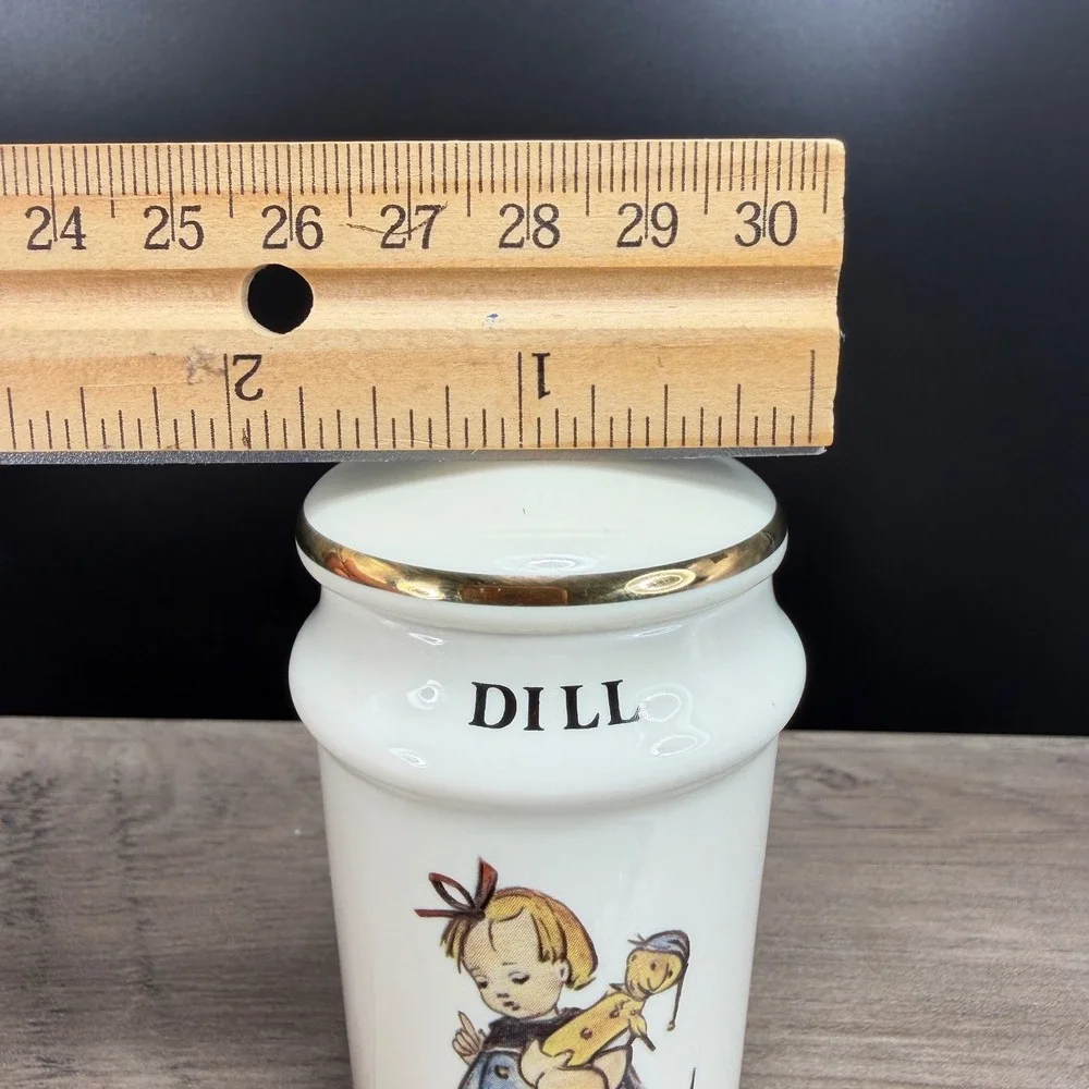 M.J. Hummel Dill Spice Jar 1987 Danbury Mint Porcelain Gold Trim Made in Japan